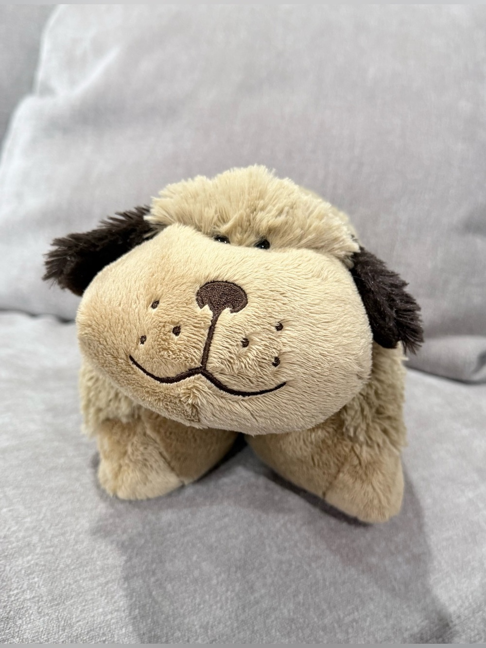 Pillow Pets Premium Snuggly Puppy Tan Brown Dog Plush Pillow 11"